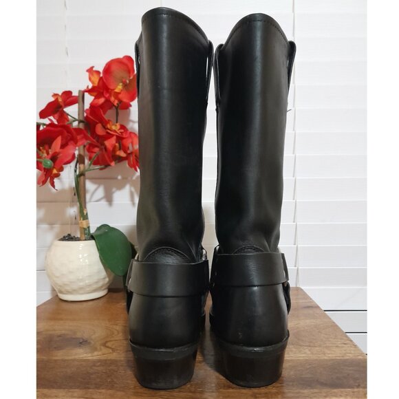 Frye U.S.A Made 12R Women's Harness Biker Boots Black Leather Sz 9.5M - Picture 5 of 15
